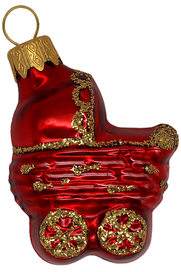 Елочное украшение Детская коляска красная ФУ-193/4